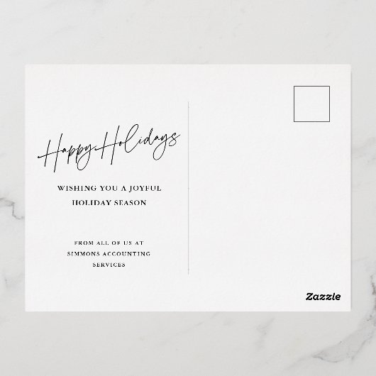 Modern script maakt Feestdagen Business Gold (Achterkant)