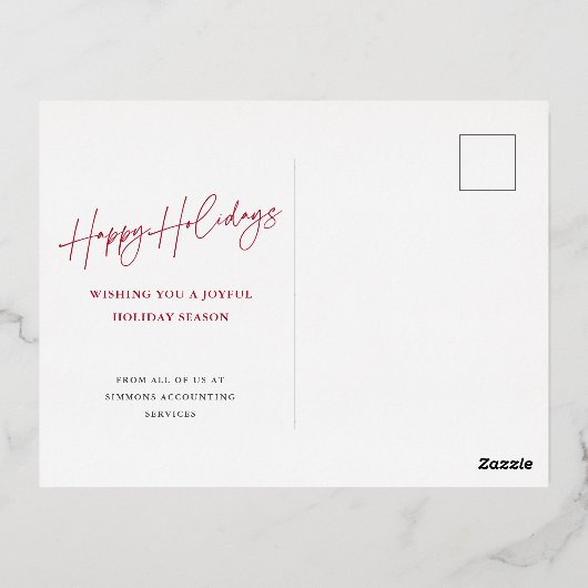 Modern script maakt Feestdagen Business Gold (Achterkant)