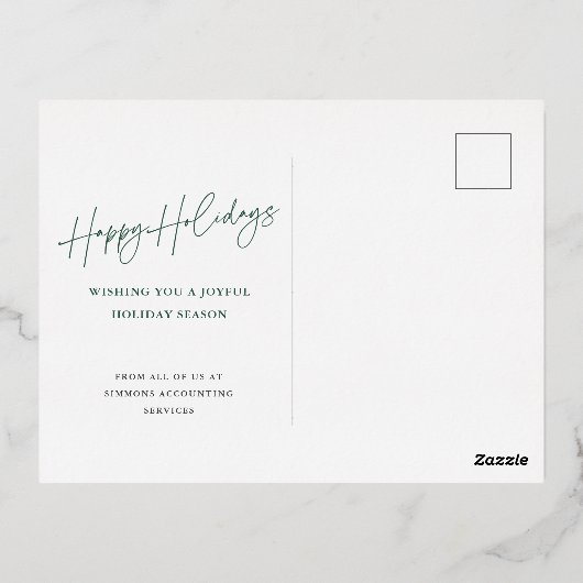 Modern script maakt Feestdagen Business Roos Gold (Achterkant)