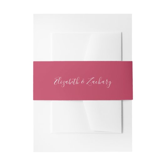 Modern Script Magenta Trouwkaart Uitnodigingen Wikkel (Voorkant Voorbeeld)