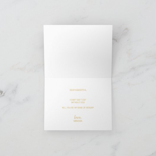 Modern Script Maid of Honor proposal Kaart (Binnen)