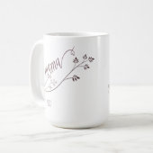 Modern script mama jaar gevestigd koffiemok (Voorkant links)