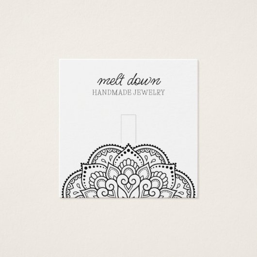 Modern Script Mandala Ring Sieraden Display Kaart (Voorkant)