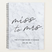Modern Script Marble Miss to Mrs Bridal Wedding Planner (Voorkant)