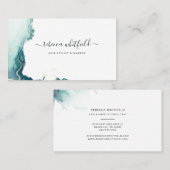 Modern Script Marble Pattern Agate Visitekaartje (Voorkant / Achterkant)