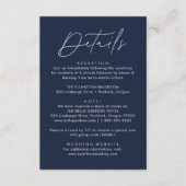 Modern Script Marine bruiloft details Informatiekaartje (Voorkant)