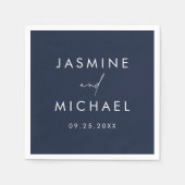 Modern Script Marine bruiloft Servet (Voorkant)