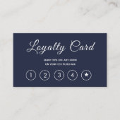 Modern Script Marine Eenvoudig Klantenkaartje (Voorkant)