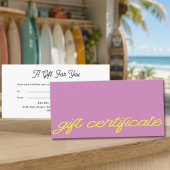 Modern Script Mauve Roze Cadeaubon