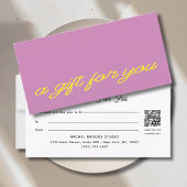 Modern Script Mauve Roze QR Code Cadeaubon