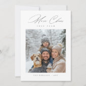 Modern script meer juichen dit jaar kerstfoto feestdagenkaart (Voorkant)