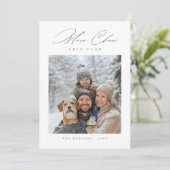 Modern script meer juichen dit jaar kerstfoto feestdagenkaart (Staand voorkant)