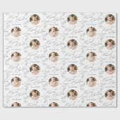 Modern Script Merriest Christmas Family 2 photo Cadeaupapier (Vlak)