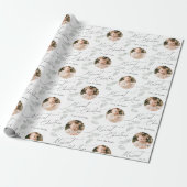 Modern Script Merriest Christmas Family 2 photo Cadeaupapier (Uitgerold)