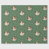 Modern Script Merriest Christmas Family 2 photo Cadeaupapier (Vlak)