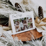 Modern script Merry & Bright Folded Five-Photo Feestdagen Kaart<br><div class="desc">Dit moderne script is droog en helder gevouwen vijf-foto's vakantiekaart is ideaal voor uw minimalistische shabby chic boho zwarte en witte vakantie groet. De minimale witte handgeschreven kalligrafie is delicaat en robuust, terwijl het klasje en elegant blijft. Het ontwerp weerspiegelt een eenvoudige, volledig witte winterdag en roept herinneringen op aan...</div>