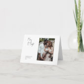 Modern script, Merry & Bright Folded Single Photo Feestdagen Kaart (Voorkant)