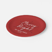 Modern Script Merry & Bright Snowflakes Christmas Papieren Bordje (Gekanteld)