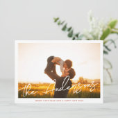 Modern script | MERRY CHRISTMAS 2 Foto Feestdagenkaart (Staand voorkant)