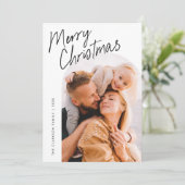 Modern Script Merry Christmas Arch 2 Foto Feestdagenkaart (Staand voorkant)