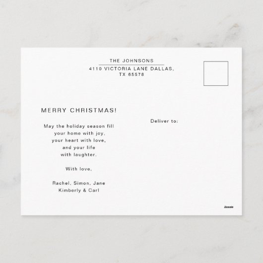 Modern Script Merry Christmas Arch Lijst Foto Feestdagenkaart (Achterkant)