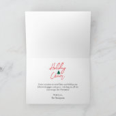 Modern Script Merry Christmas Family Photo Custom Kaart (Binnen)