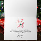 Modern Script Merry Christmas Family Photo Custom Kaart
