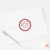 Modern script Merry Christmas rood holly Label (Envelop)