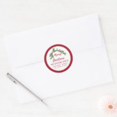 Modern script Merry Christmas rood holly Label (Envelop)