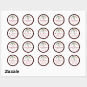Modern script Merry Kerstred holly logo Ronde Sticker (Vel)