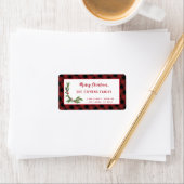 Modern script Merry Kerstred plaid holly Labe Etiket (Insitu)