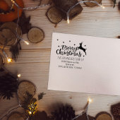 Modern Script Merry-kerstretouradres Rubberstempel