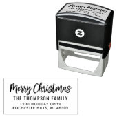 Modern Script Merry-kerstretouradres Zelfinktende Stempel (In situ)
