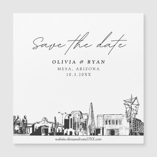 Modern Script Mesa Arizona Save the Date Magnet (Voorkant)
