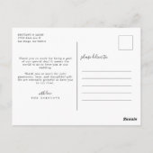 Modern script met hart bruiloft dank u foto briefkaart (Achterkant)