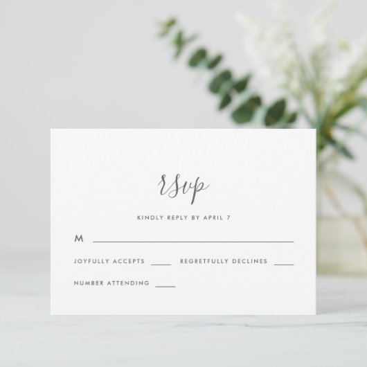 Modern script met Stippen Wedding Rsvp (Staand voorkant)