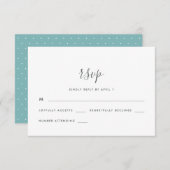 Modern script met Stippen Wedding Rsvp (Voorkant / Achterkant)