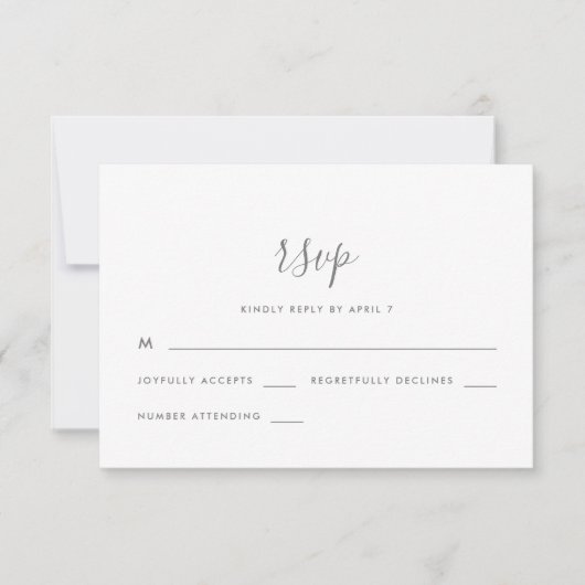 Modern script met Stippen Wedding Rsvp Kaartje (Voorkant)