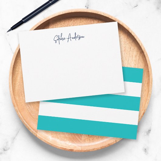 Modern script met witte strepen en aangepaste kleu notitiekaartje