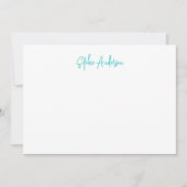 Modern script met witte strepen en aangepaste kleu notitiekaartje (Voorkant)