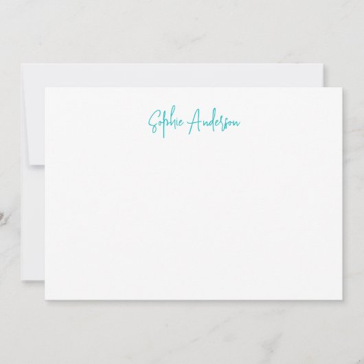 Modern script met witte strepen en aangepaste kleu notitiekaartje (Voorkant)