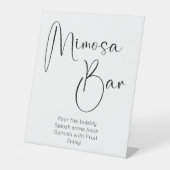 Modern Script Mimosa Bar Reclamebord Met Voetstuk (Voorkant)