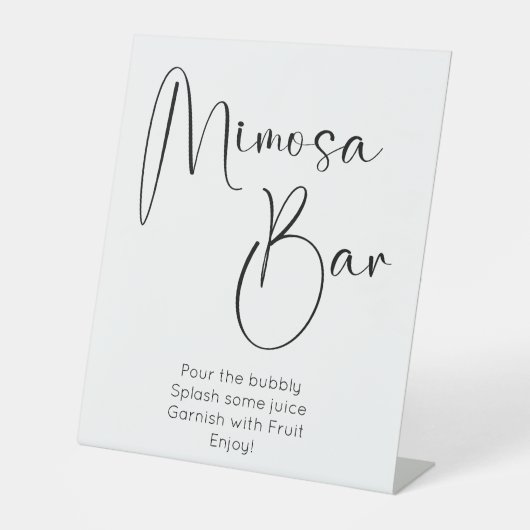 Modern Script Mimosa Bar Reclamebord Met Voetstuk (Voorkant)