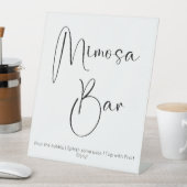 Modern Script Mimosa Bar-Vrijgezellenfeest Reclamebord Met Voetstuk (Insitu)