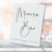Modern Script Mimosa Bar-Vrijgezellenfeest Reclamebord Met Voetstuk