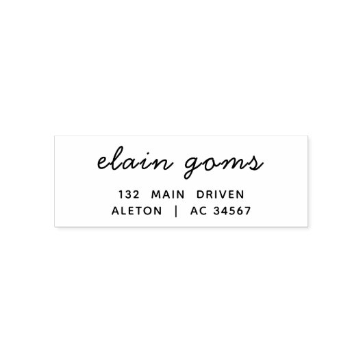 Modern script | Minimaal elegant retouradres Zelfinktende Stempel (Design)
