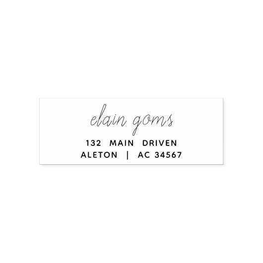 Modern script | Minimaal elegante retouradres Zelfinktende Stempel (Design)