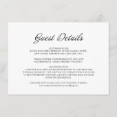Modern Script Minimaal Wit Bruiloft Gast Details Informatiekaartje (Voorkant)