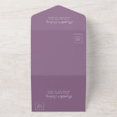 Modern Script Minimal Mauve Wedding All In One Uitnodiging (Buitenkant)