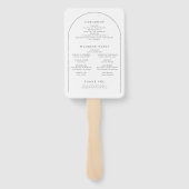 Modern Script Minimal Photo Arch Wedding Programs Handwaaier (Achterkant)